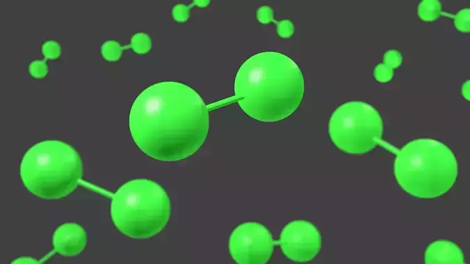 Dichlorine Molecule - Model 3D model
