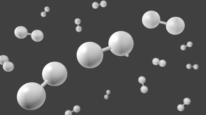 Dihydrogen Molecule - Model 3D model