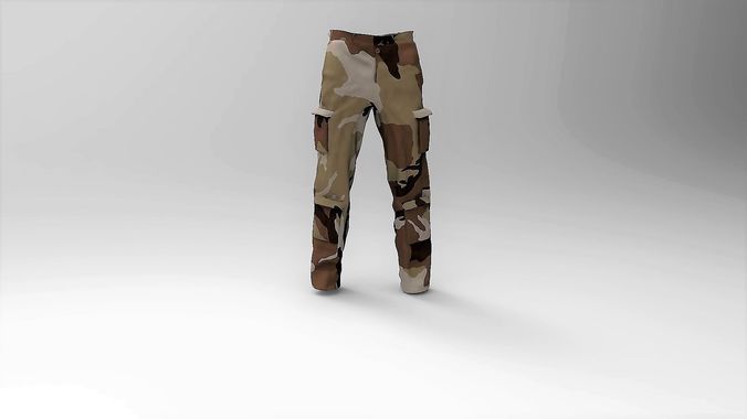 Military Pants Desert Camouflage Low-poly 3D model