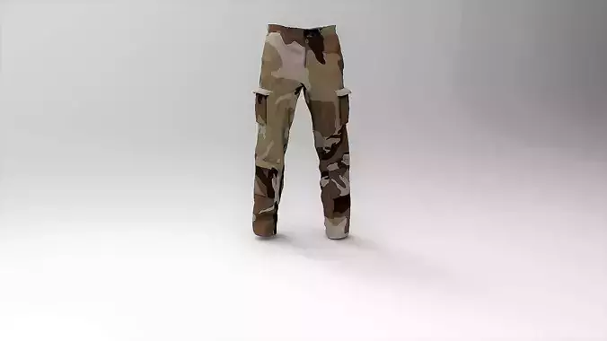 Military Pants Desert Camouflage Low-poly 3D model
