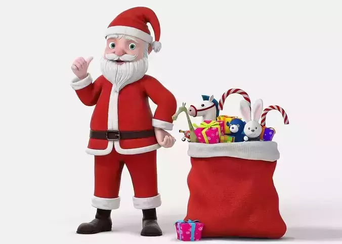 Cartoon Santa Claus Rigged 3D model