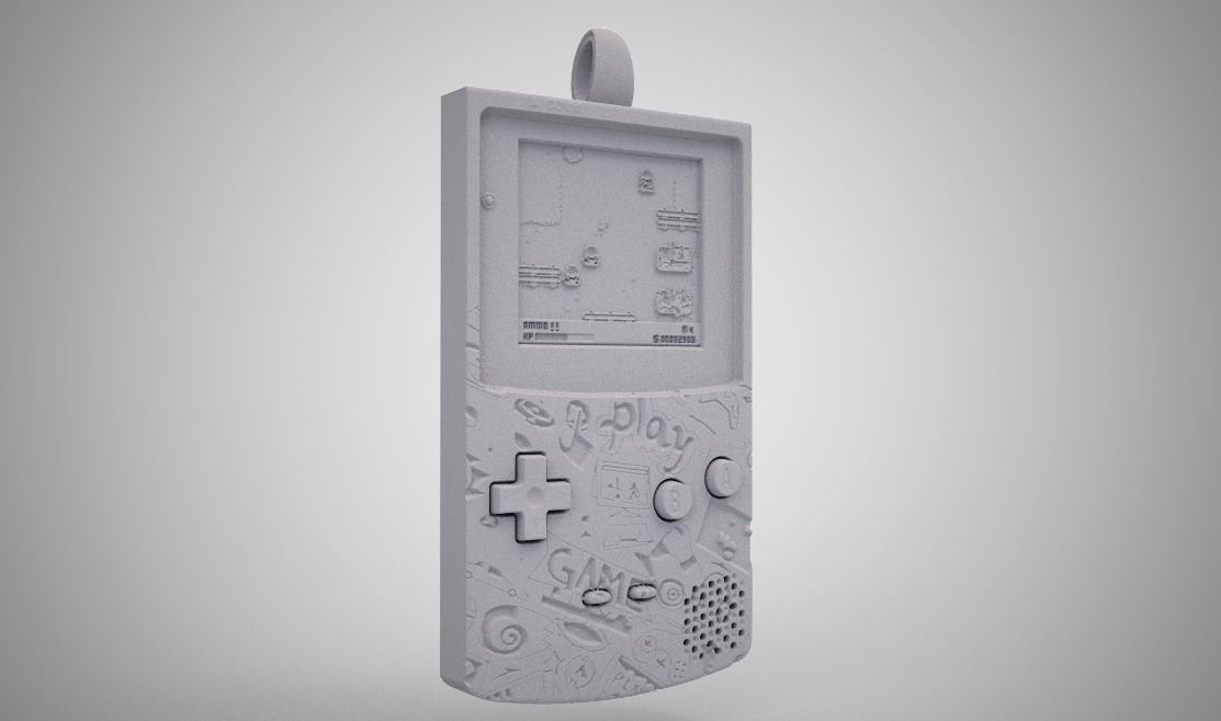 Gameboy Necklace 3D print model_4