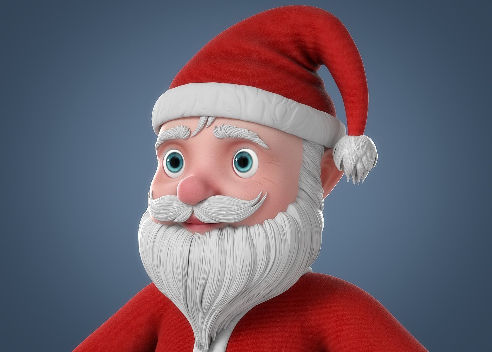 Cartoon Santa Claus NoRig 3D model_2