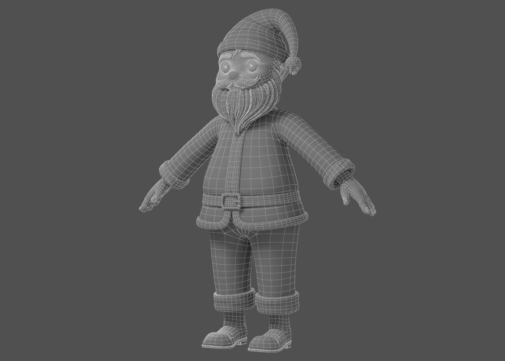 Cartoon Santa Claus NoRig 3D model_25