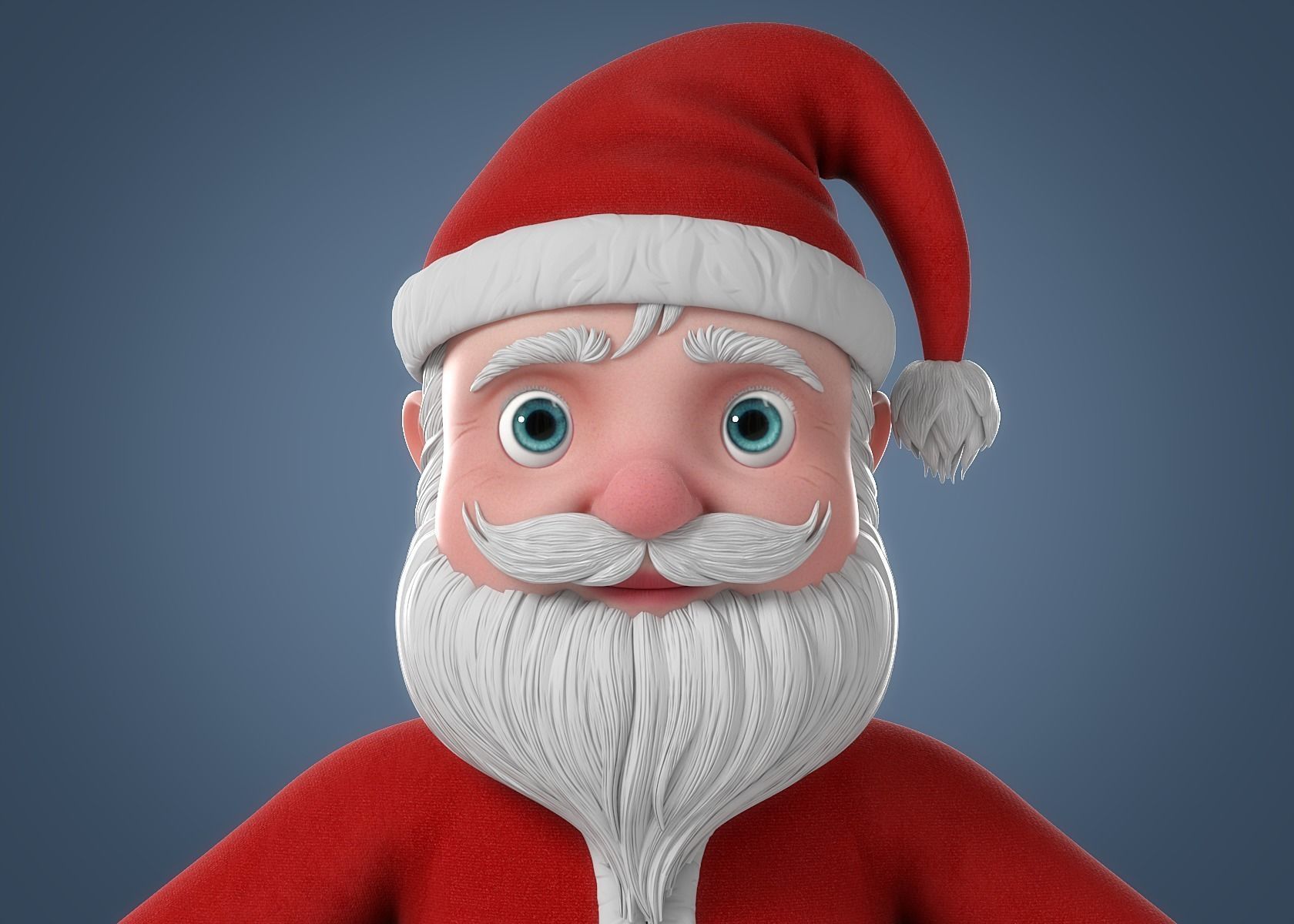 Cartoon Santa Claus NoRig 3D model_1