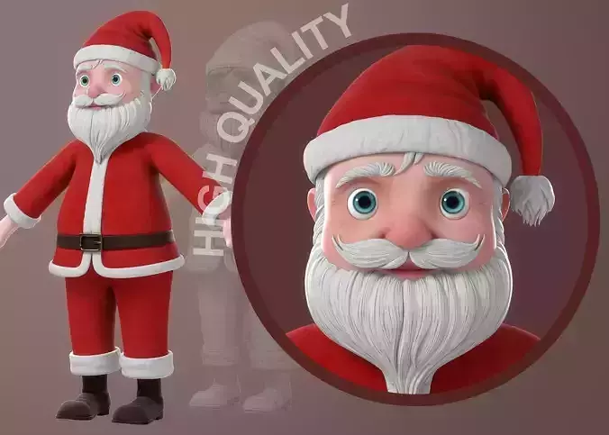 Cartoon Santa Claus NoRig 3D model