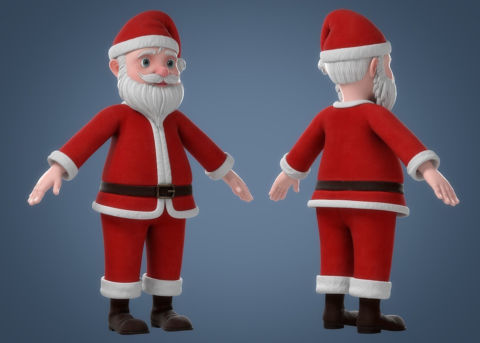 Cartoon Santa Claus NoRig 3D model_12