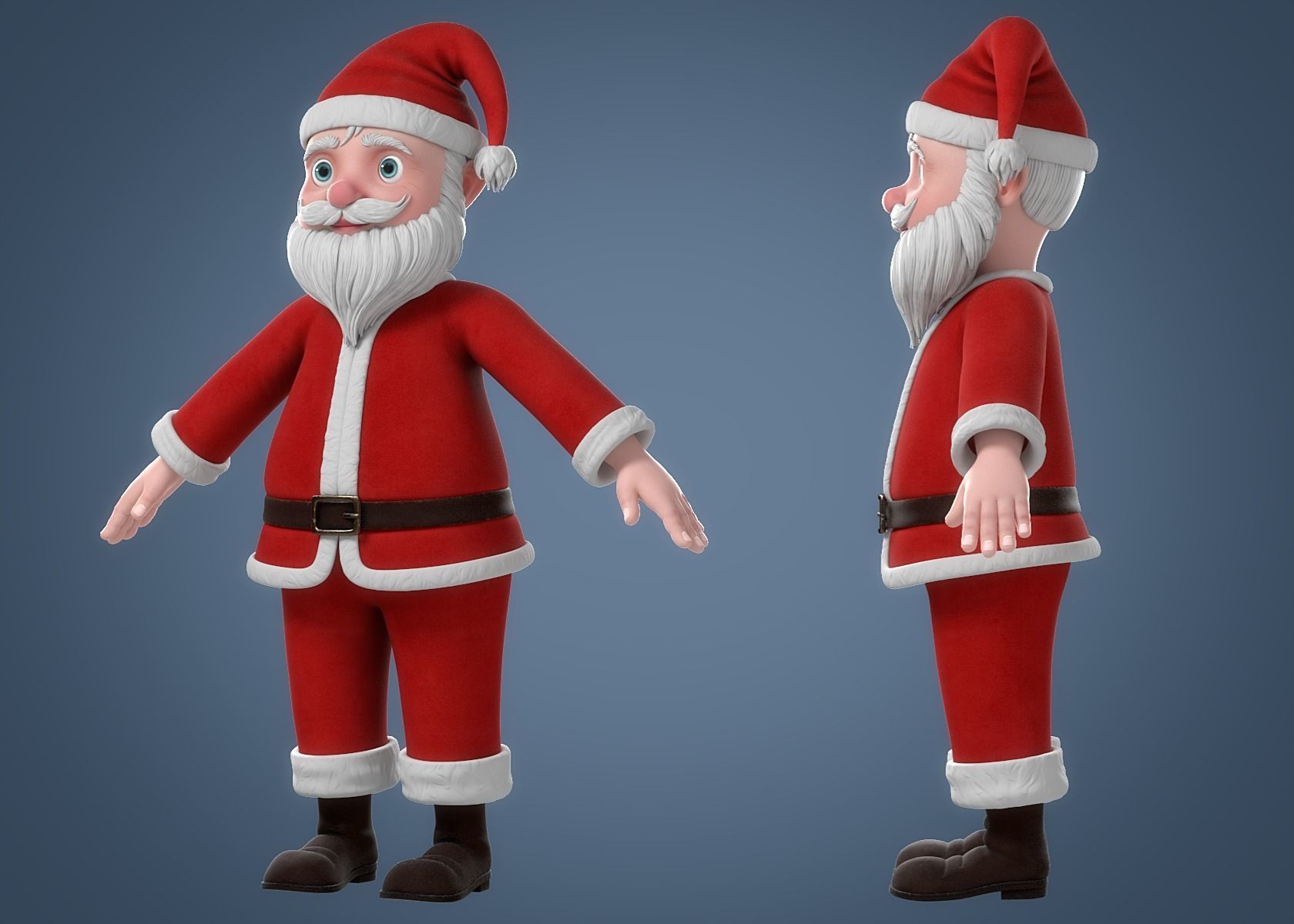 Cartoon Santa Claus NoRig 3D model_10