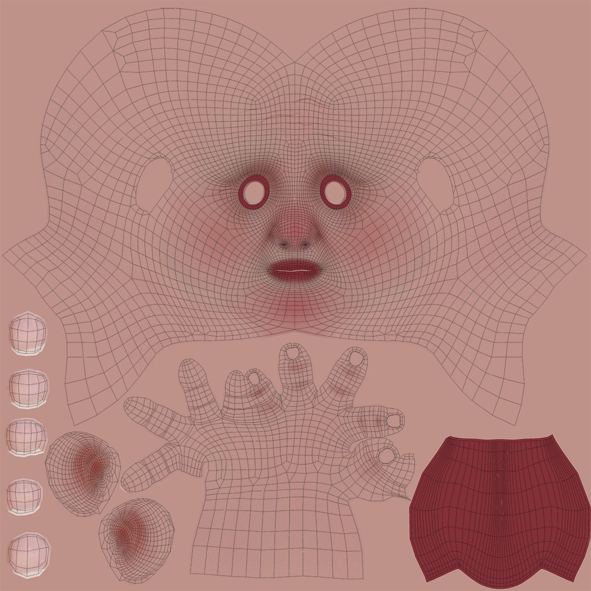 Cartoon Santa Claus NoRig 3D model_33