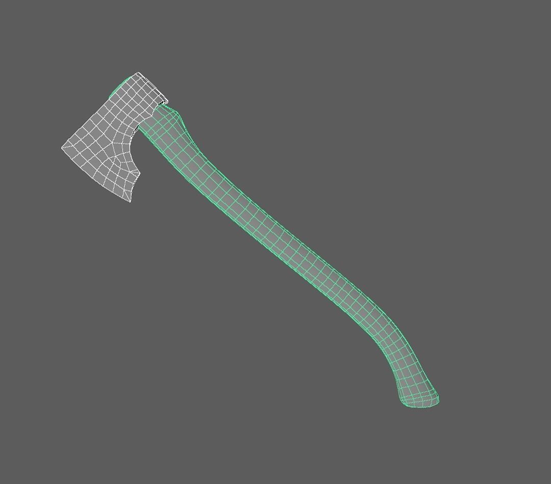 Simple Axe Low-poly 3D model_4