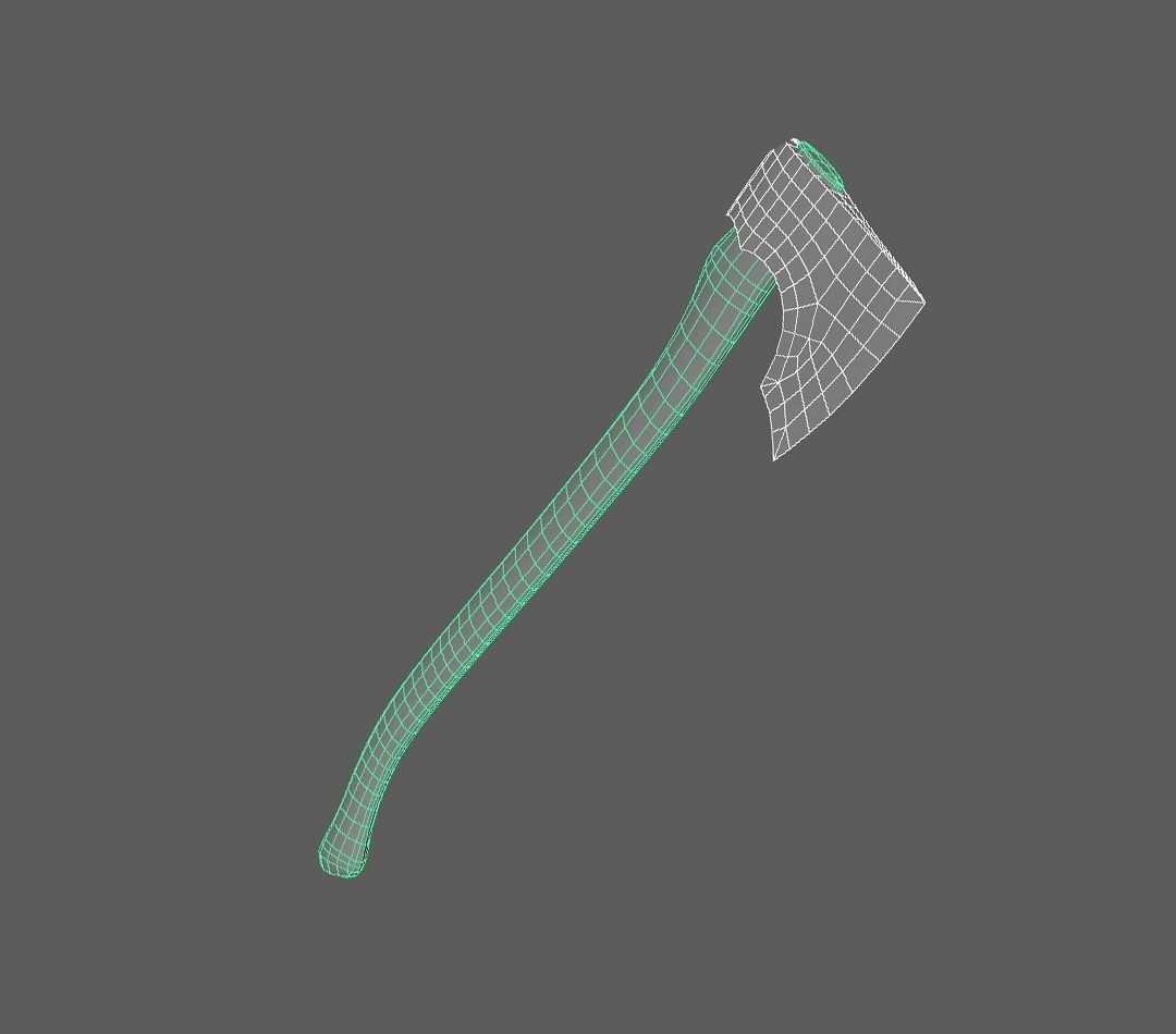 Simple Axe Low-poly 3D model_3