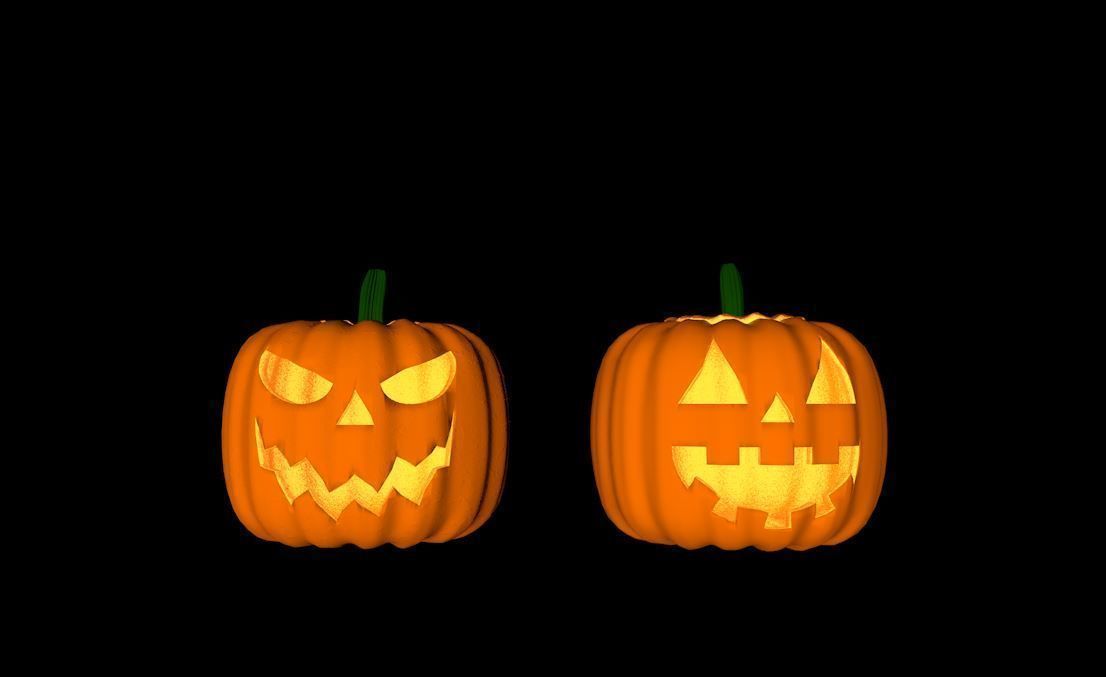 Pumkin Halloween - Good Jack  and Bad Jack 3D Model 3D print model_2