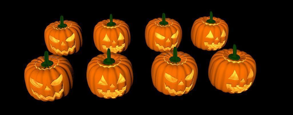 Pumkin Halloween - Good Jack  and Bad Jack 3D Model 3D print model_3