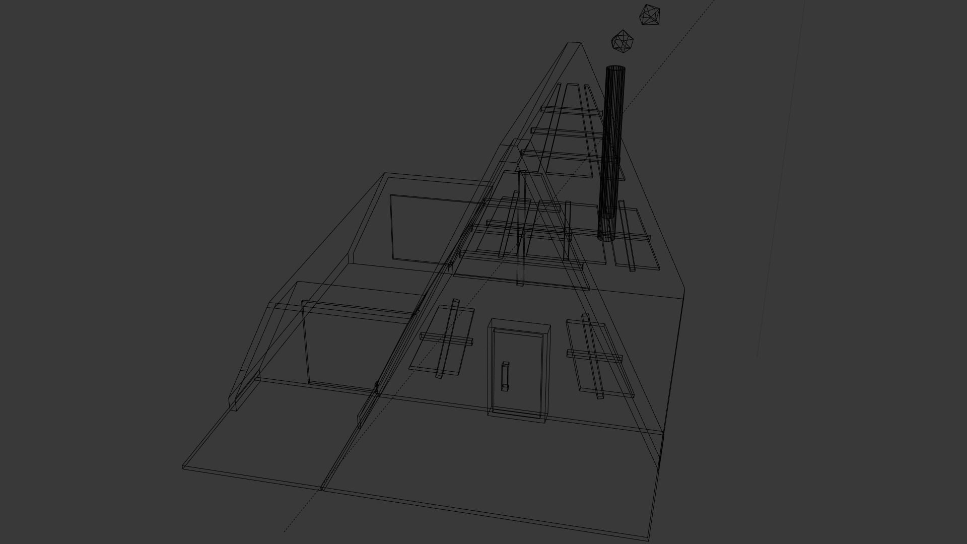 A-Frame Cabin Low-poly 3D model_8