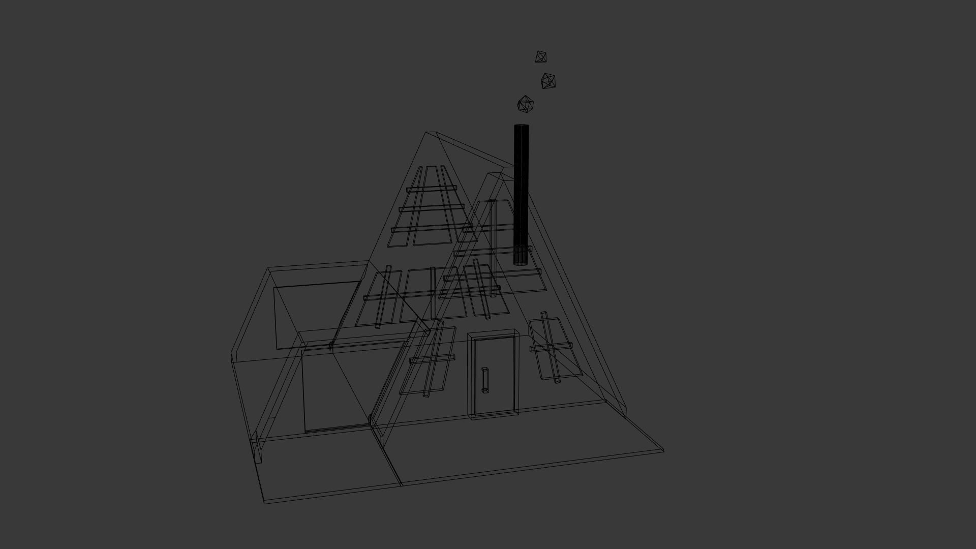 A-Frame Cabin Low-poly 3D model_9