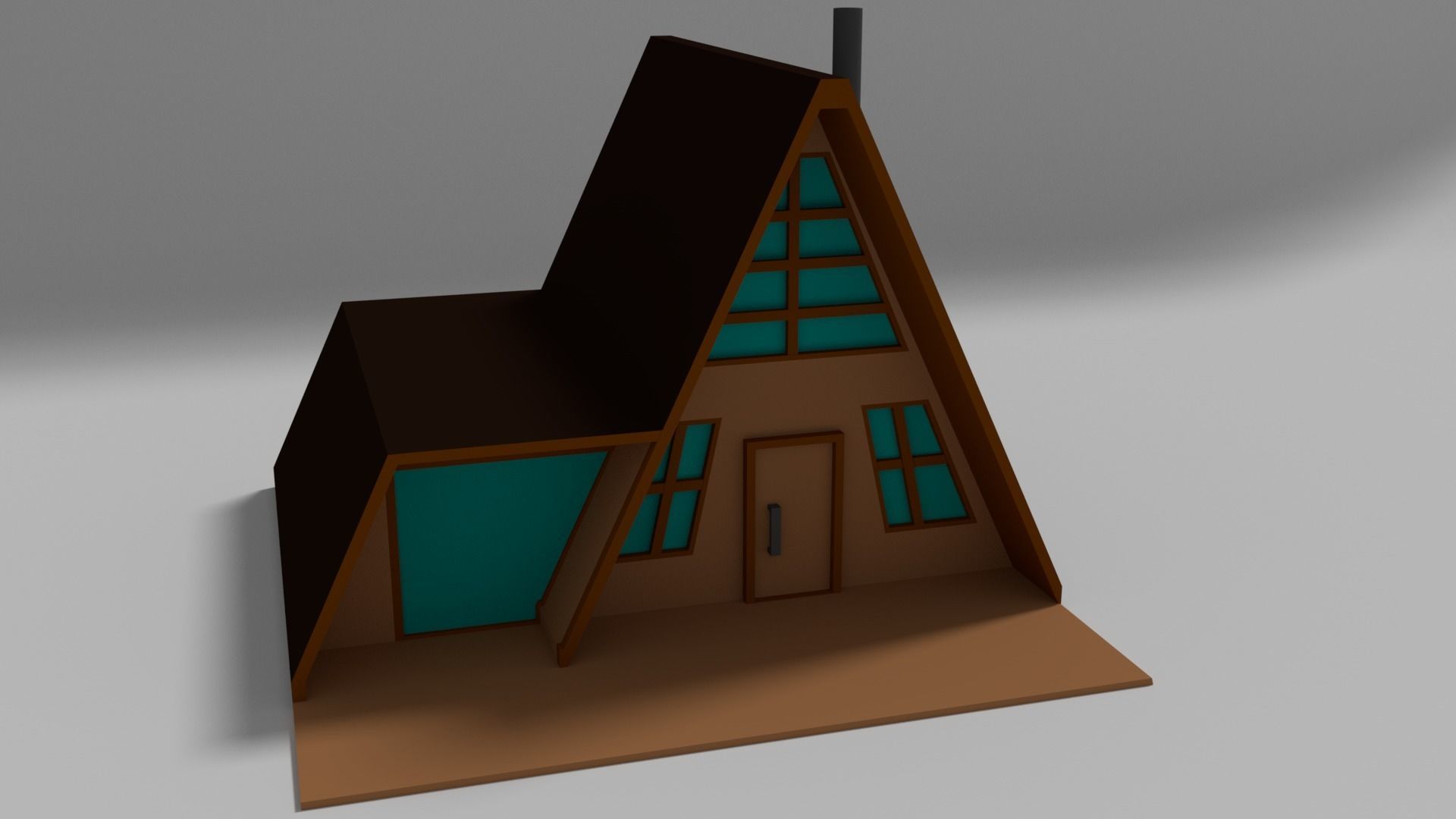 A-Frame Cabin Low-poly 3D model_3