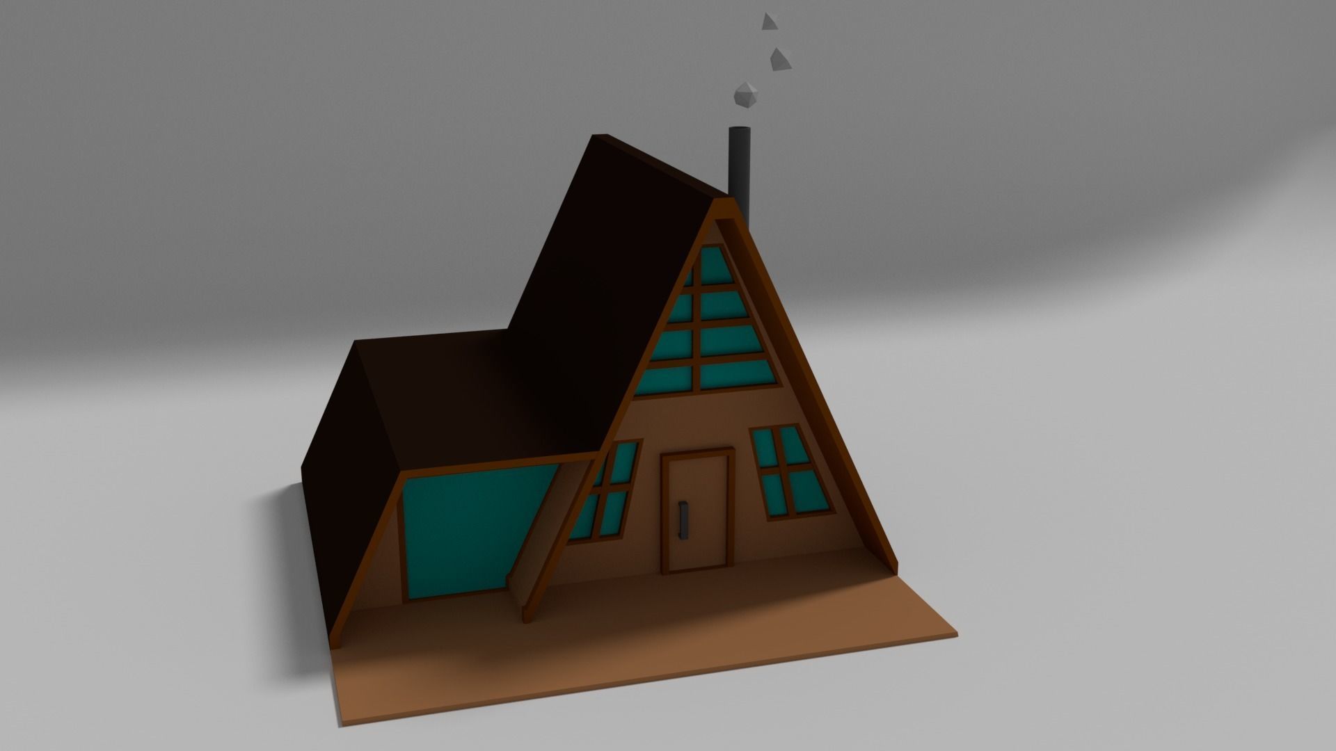 A-Frame Cabin Low-poly 3D model_2