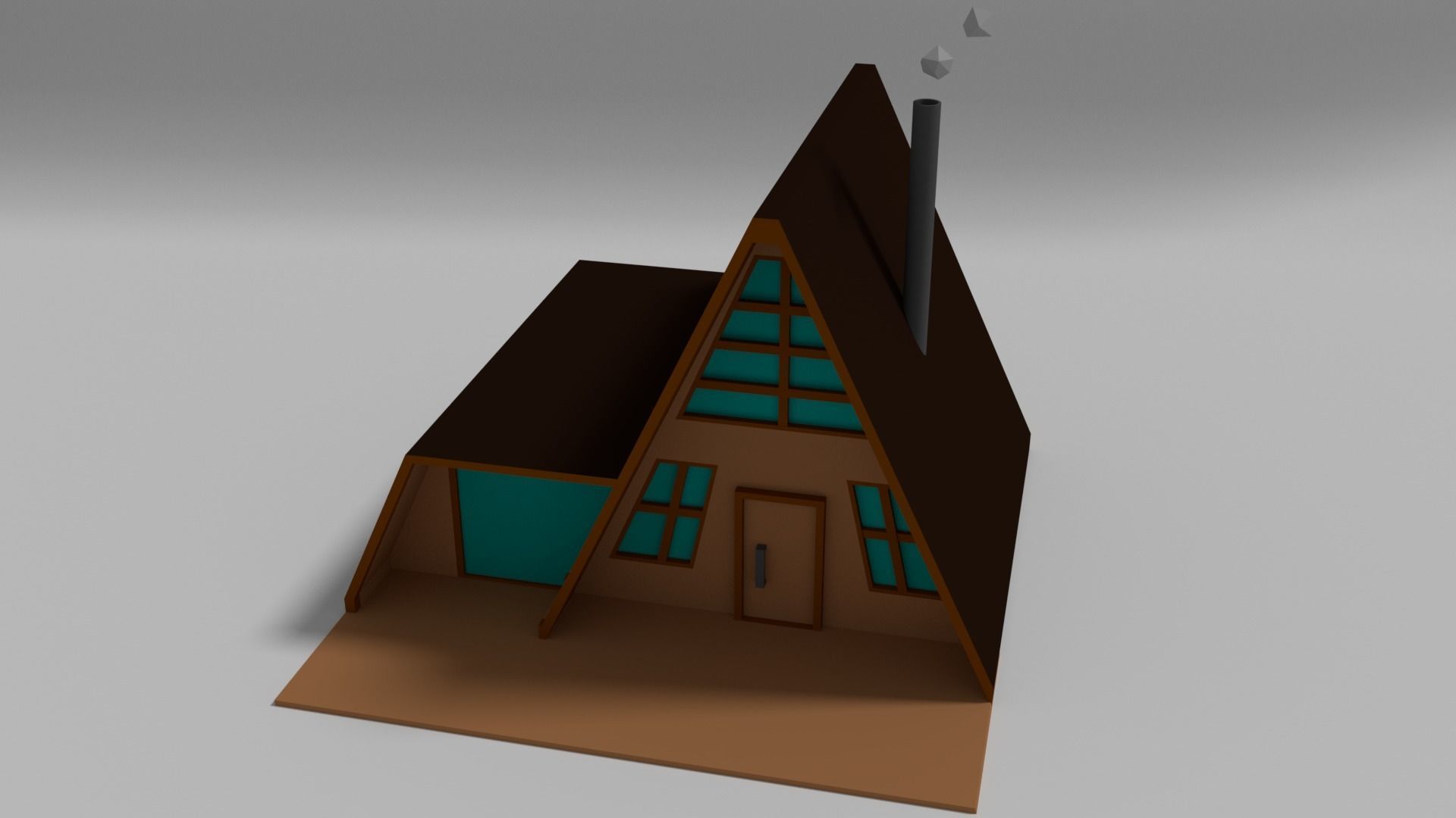 A-Frame Cabin Low-poly 3D model_7