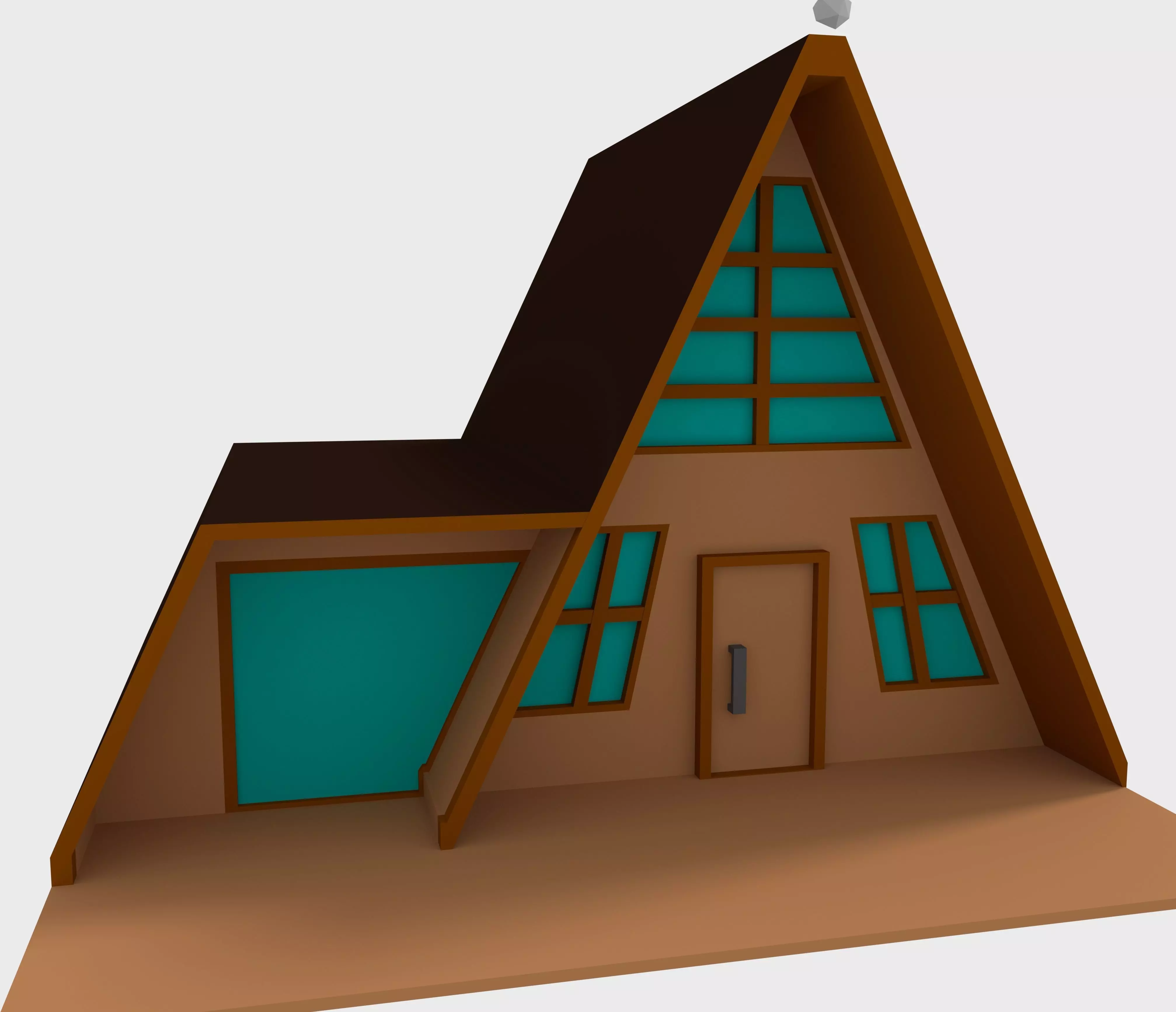 A-Frame Cabin Low-poly 3D model_0