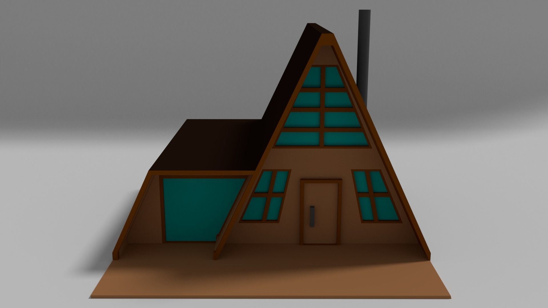 A-Frame Cabin Low-poly 3D model_5