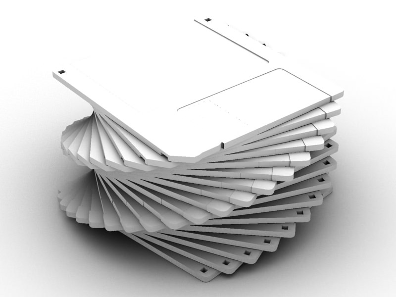 Floppy disk 3D model_4