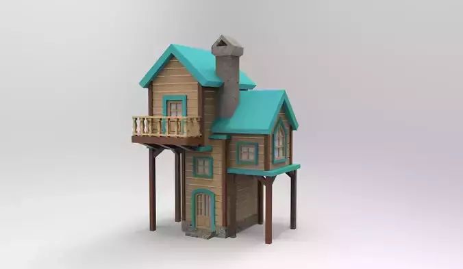 Wooden house miniature 