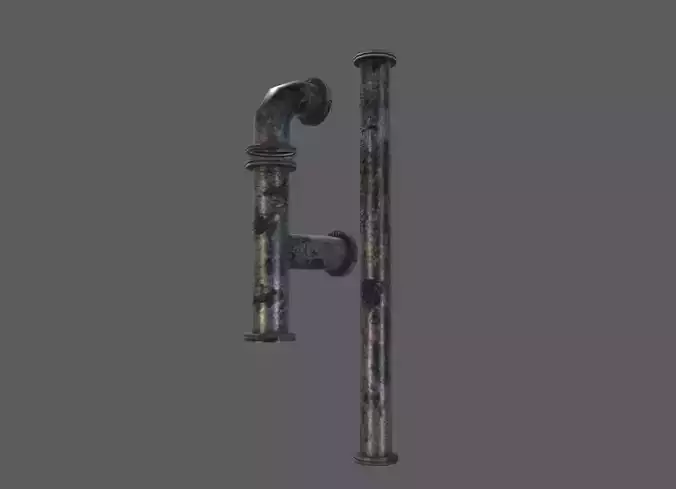 Pipe model metal Low-poly 3D model