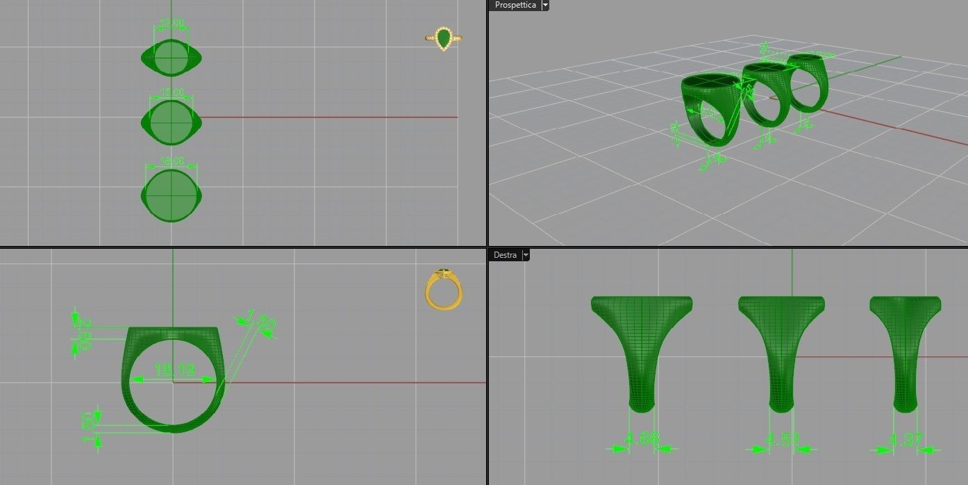 Set signet ring 3D model_1