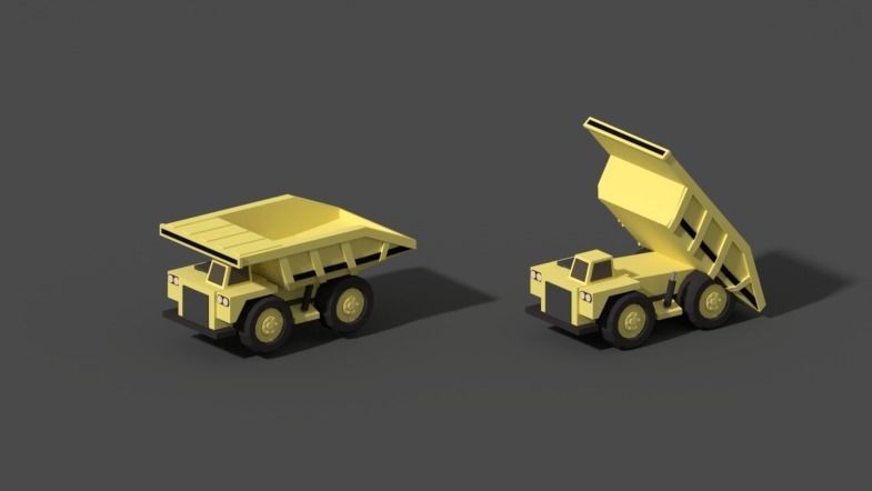 Low Poly Mining construction site in polygons Low-poly 3D model_11