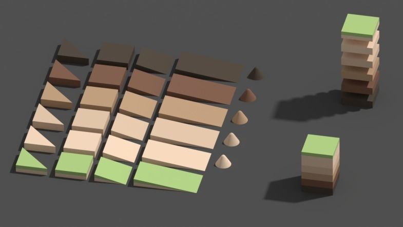 Low Poly Mining construction site in polygons Low-poly 3D model_7