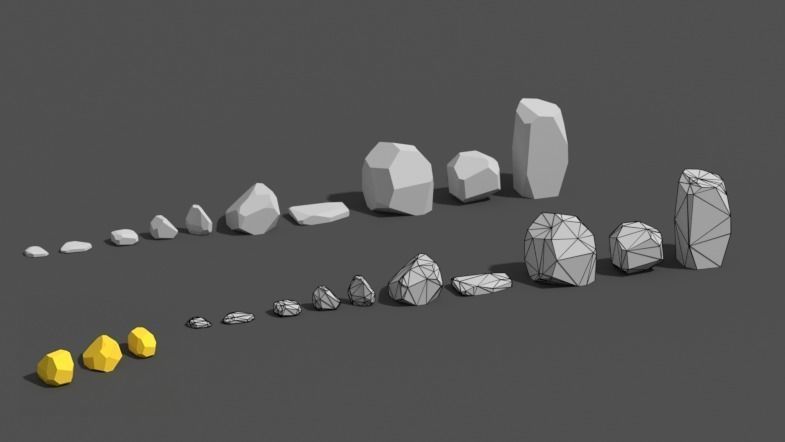 Low Poly Mining construction site in polygons Low-poly 3D model_15