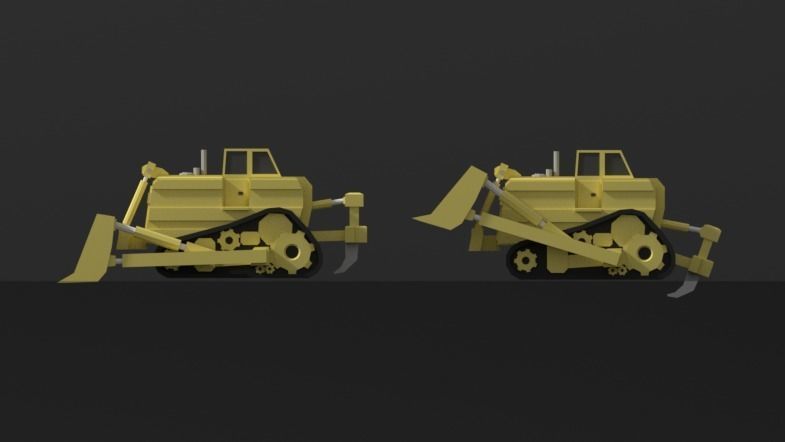 Low Poly Mining construction site in polygons Low-poly 3D model_5