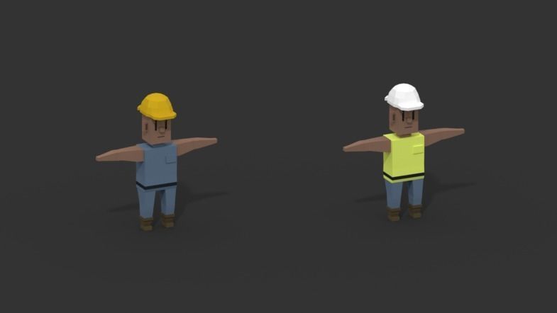Low Poly Mining construction site in polygons Low-poly 3D model_13