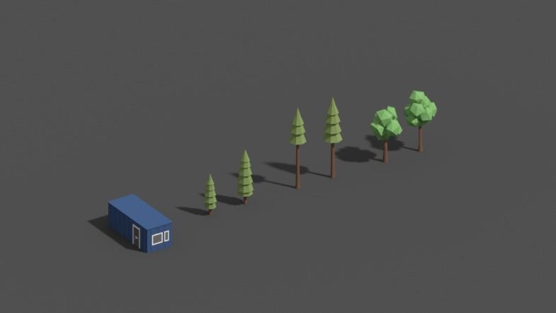 Low Poly Mining construction site in polygons Low-poly 3D model_6