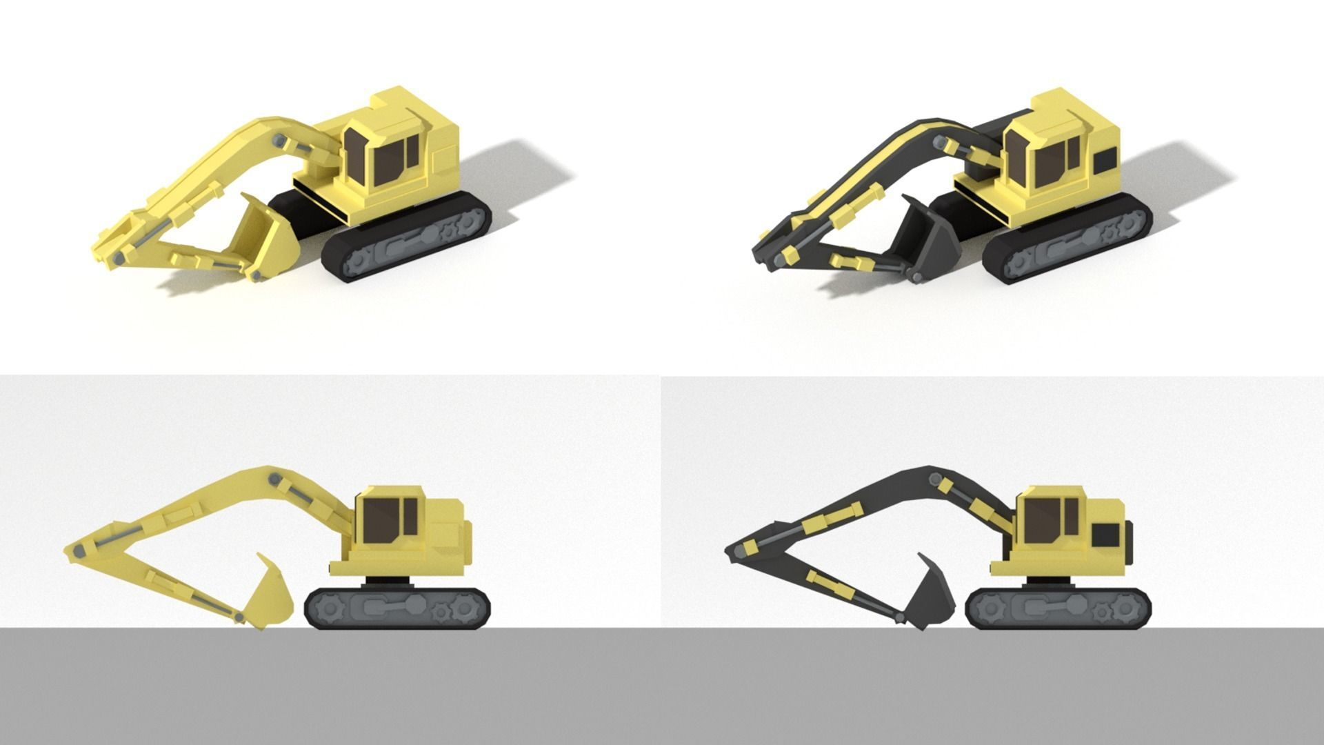 Low Poly Mining construction site in polygons Low-poly 3D model_16