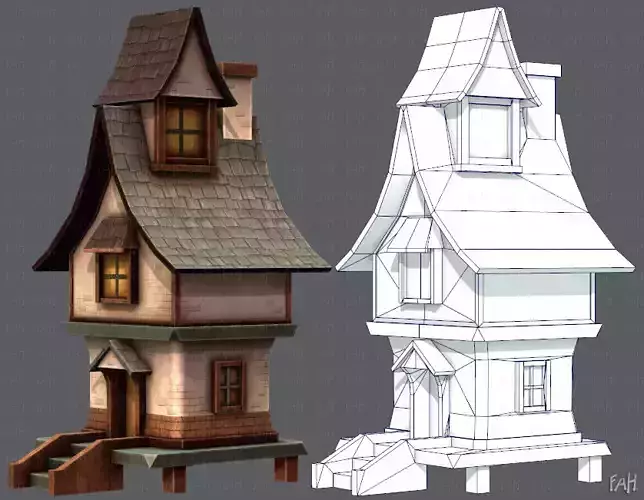 House Cartoon V06 Low-poly 3D model