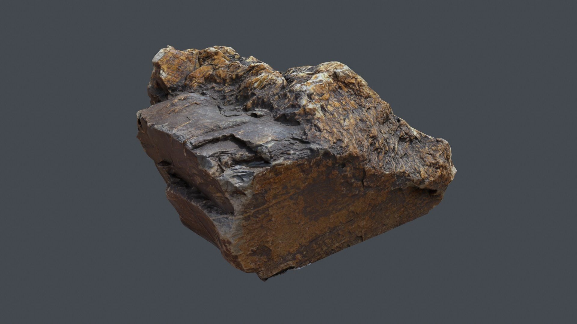 Stone Boulder a5 Low-poly 3D model_6