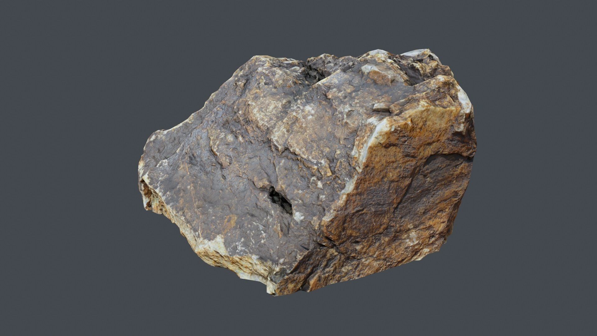 Stone Boulder a5 Low-poly 3D model_2