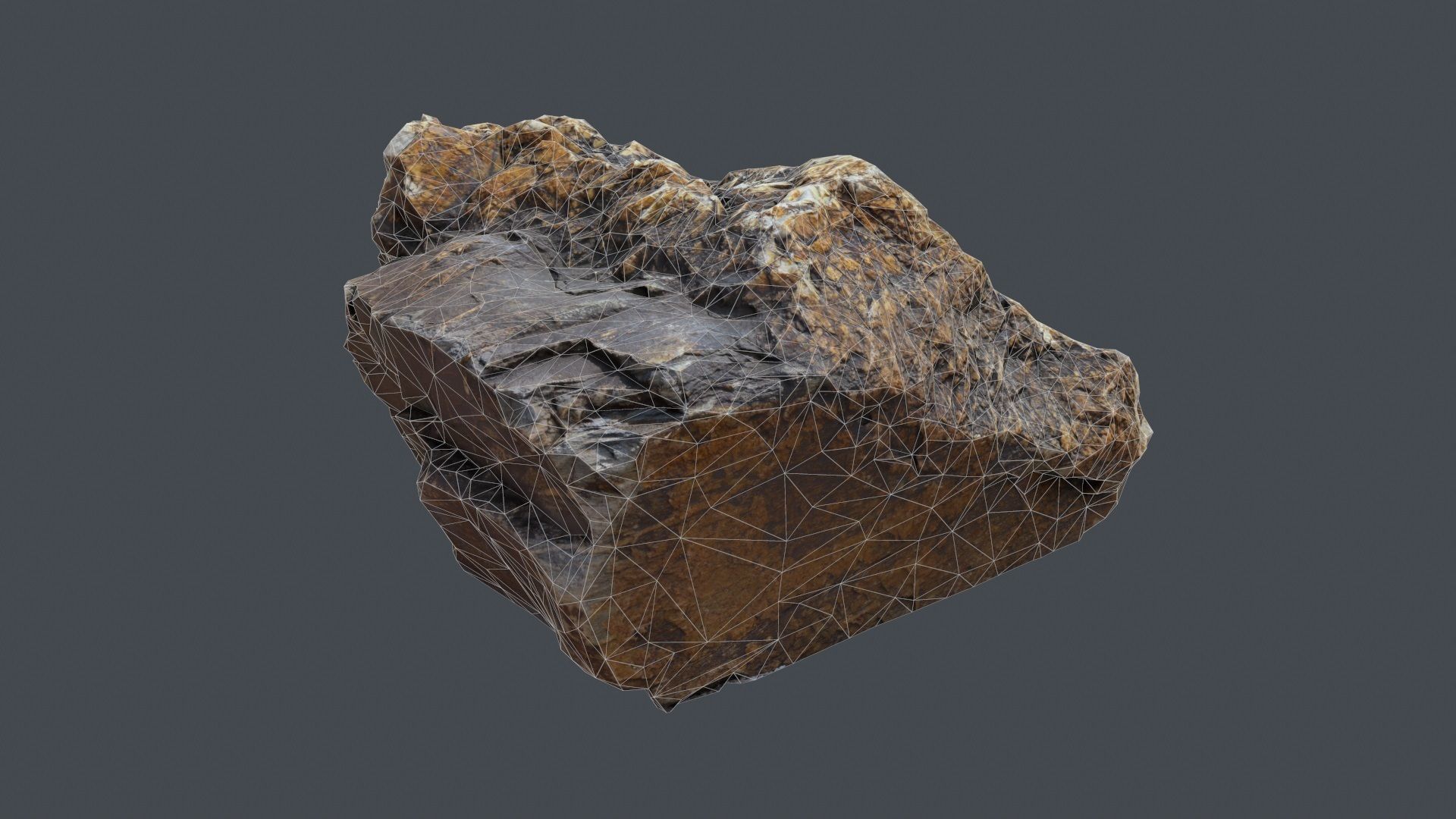 Stone Boulder a5 Low-poly 3D model_7