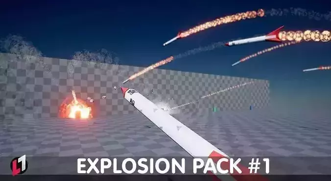 Explosion Pack 1 - Nature Elements - Unreal Engine 4 Low-poly 3D model