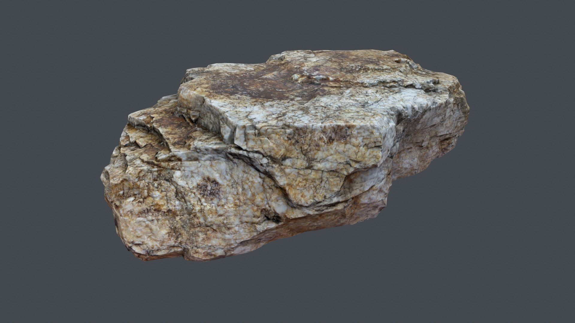 Stone Boulder a6 Low-poly 3D model_2