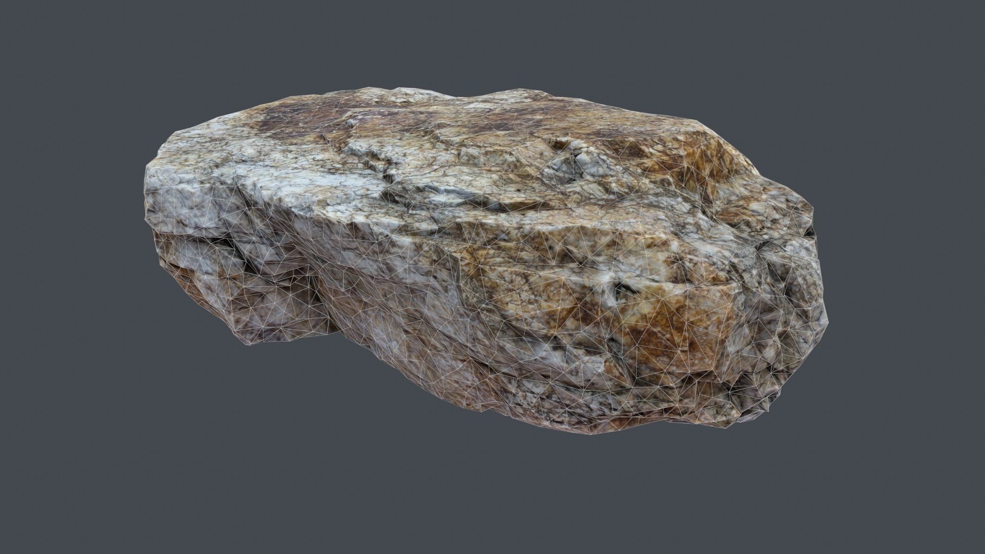 Stone Boulder a6 Low-poly 3D model_5