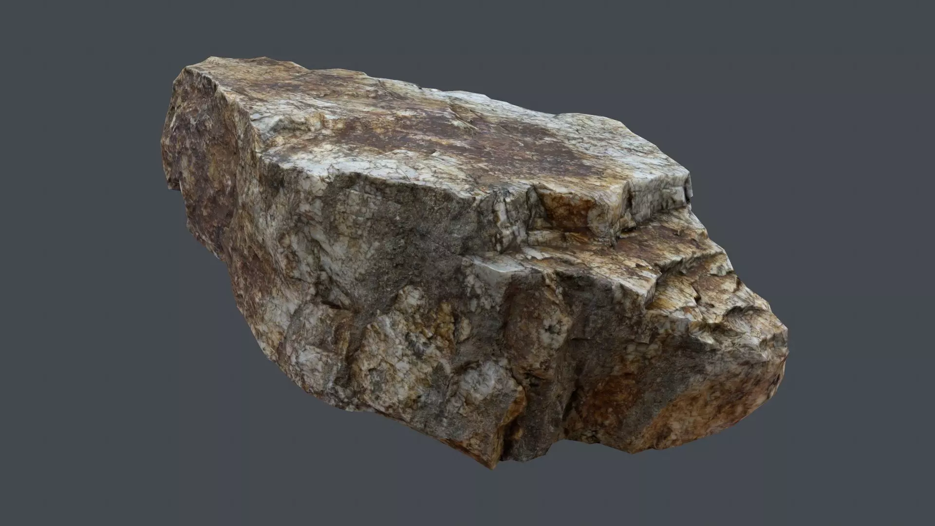 Stone Boulder a6 Low-poly 3D model_0