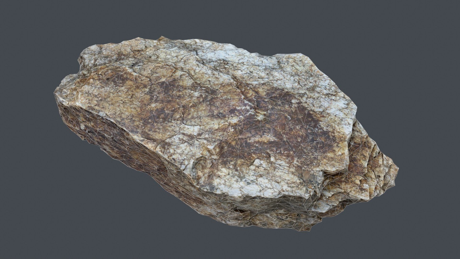 Stone Boulder a6 Low-poly 3D model_9