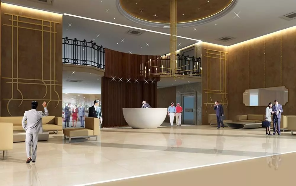 hotel lobby entrance 3D model_0