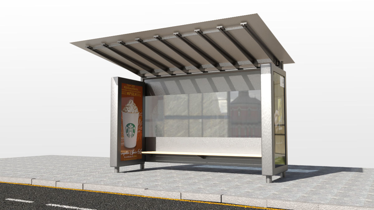 Bus stop 3D model 3D model_1
