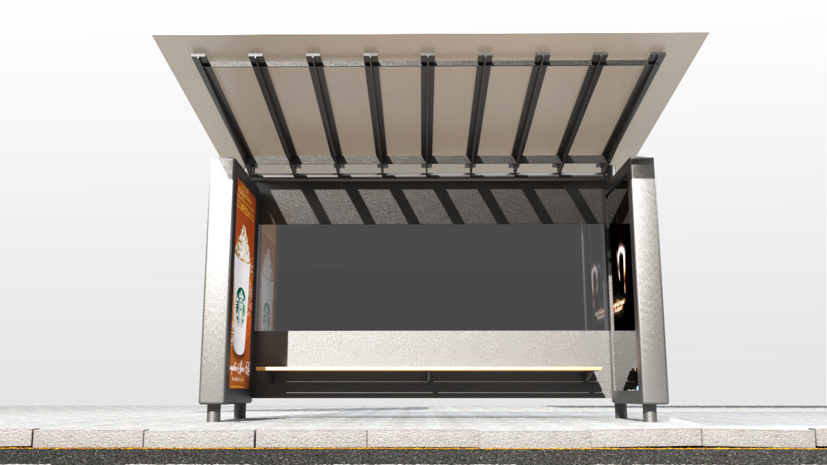 Bus stop 3D model 3D model_2