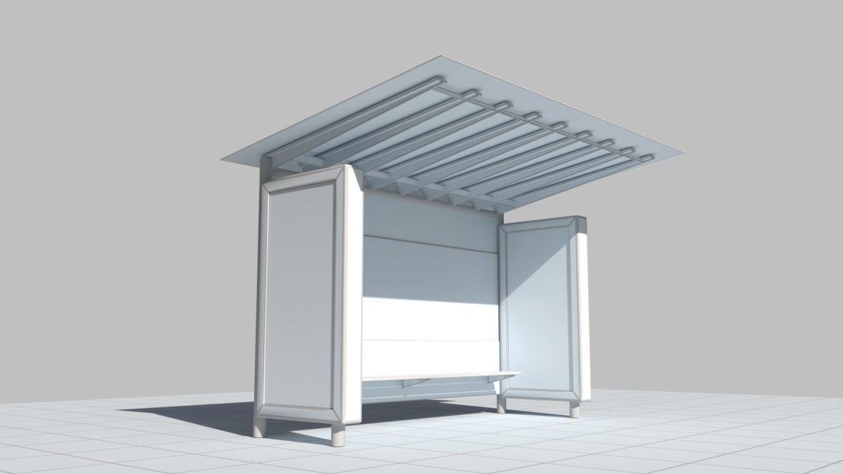Bus stop 3D model 3D model_4