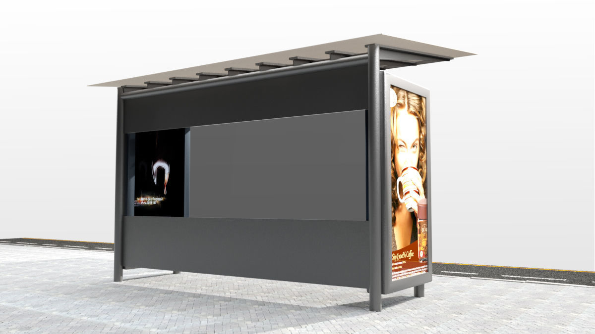 Bus stop 3D model 3D model_3