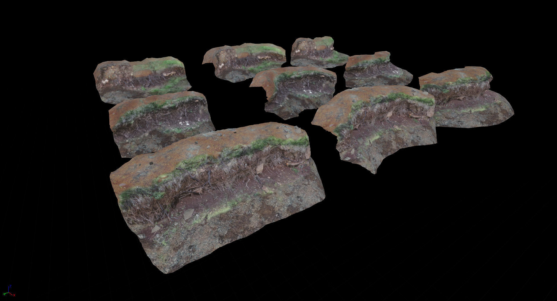 Cliff faces 2 Low-poly 3D model_7